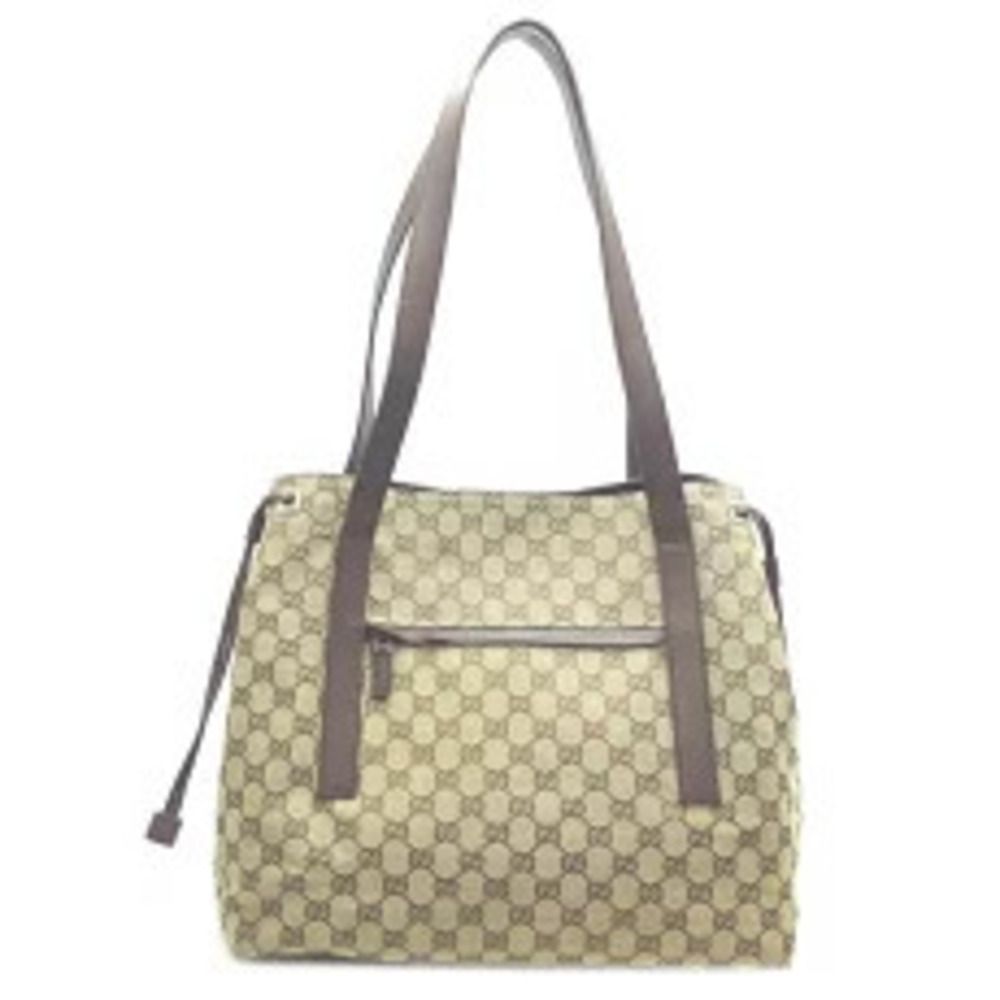 Gucci GG Tote Bag Shoulder Canvas Beige